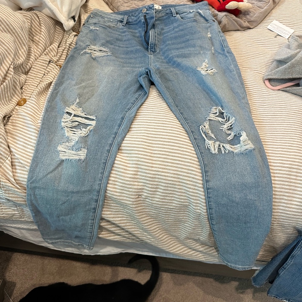 Abercrombie & Fitch Light Blue Distressed Jeans
